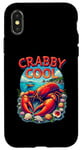 Coque pour iPhone X/XS Style aventure côtière avec Crabby Cool