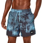 O'Neill Men's Pm Bondey Board Shorts, Blue AOP with Black, Medium