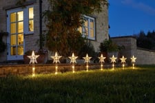 Christmas Garden Stake Lights 8x Star LED Xmas Lighting Pathway Outdoor Home