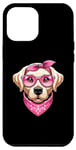 iPhone 12 Pro Max Labrador Pink Bandana Glasses Dog Case