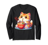 Cat Ramen Noodle Japanese Anime Manga Ramen Kawaii Cat Long Sleeve T-Shirt