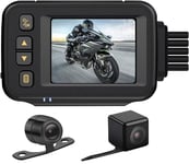 OBEST All Waterproof Motorcycle Dash Cam 720P, 2.0" HD Screen Motorbike Camera for Recording 120 Wide Angle Front and Rear Camera IP67 Waterproof and Dustproof With Loop Recording Night Vision MT30