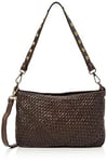 caneva Étui en Cuir tressé, Sac à bandoulière pour Femme, Marron, Einheitsgröße