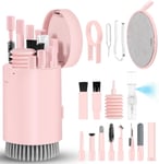 Kit De Nettoyage Pour Clavier D'Écran D'Ordinateur Portable Pour Iphone Airpods,Spray De Nettoyage 20 En 1 Pour Macbook,Ipad,Téléphone,Smartphone,Appareil Photo,Écouteurs,Moniteur Pc¿Rose