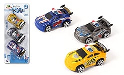 FLYPOP'S - Petites Voitures De Police - Mini Véhicule - 020470LIN - Multicolore - Plastique - Véhicule Rétro-Friction - Miniature - Automobile - Jouet Enfant - 9 cm x 4 cm - À Partir de 3 Ans