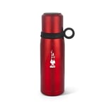 Bialetti To Go Bouteille Thermique avec Couvercle-Tasse, à Double Paroi, Garde au Chaud pendant 12 heures et au Froid pendant 24 heures, Capacité 460 ml, Acier, Rouge