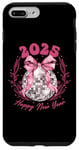 Coque pour iPhone 7 Plus/8 Plus Ruban rose boule disco du Nouvel An 2025 | Happy New Year Party