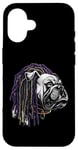 iPhone 16 BULLDOG WITH DREADS FOR DOG AND REGGAE LOVERS Case