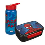 Scooli- Marvel Spider Man Ensemble boîte à goûter et Gourde, SPCR9864, 22,3 x 19 x 8 cm