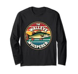 Vintage Walleye Drawing: The Walleye Whisperer Fisherman Long Sleeve T-Shirt