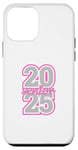 Coque pour iPhone 12 mini Senior Class 2025 Couleurs de l'école Rose Gris High School