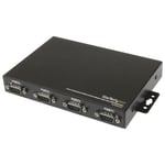 StarTech USB to Serial Adapter Hub - 4 Port - Wall Mount - COM Port Retention - Texas Instruments - USB to RS232 Adapter (ICUSB2324X) - seriell