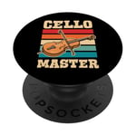 Violoncelle Maître Violoncelliste rétro vintage PopSockets PopGrip Adhésif