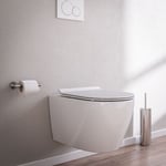 WC suspendu sans rebord B-8030R Blanc, avec nano-revêtement, couvercle soft-close inclus Extra plat