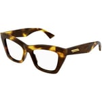 Lunettes de soleil Bottega Veneta  BV1215O Cadres Optiques, Havana/Transparent, 50 mm