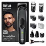 Braun All-in-One Style Kit Series 7 MGK7470, Beard Trimmer Men Rechargeable, 16-in-1 Kit for Beard, Hair, Manscaping & More, Hair Clippers Men Cordless, Mens Shaver and Beard Trimmer, Black