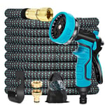 Hose Pipe, Garden Hose Leak-Proof with 8-Function Sprayer, 100FT Hose for Garden, No-Kink Flexible Water Hosepipe with Solid Brass Fittings for Watering Cleaning