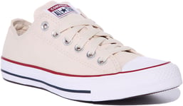 Converse 159485C CtAs Ox Unisex Low Top Canvas Trainers In Beige Size UK 3 - 12