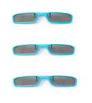 New 3 Pairs of Clip On 3D Glasses Blue Polorised For LG Tv Cinema RealD