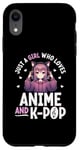 iPhone XR Just a Girl Who Loves Anime and K-Pop Anime Merch Japanese Case