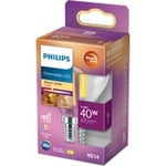 PHILIPS LJUSKÄLLA PHILIPS LED FILAMENT 40W KLOT E14 WARMGLOW DIM