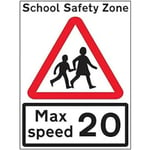 Vsafety 7A012BL-ACSR1LAG AlumComp RA1 Anti Graffiti 450 x 600 mm Panneau de traversée scolaire Vitesse maximale 20 mm