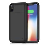 Coque Batterie Chargeur pour IPHONE X Noir Power Bank 5200mAh Secours Téléphone Slim - Neuf