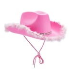 Dam Tiara Cowgirl Hatt Western Fest Hatt Tillbehör Disco Kostym Cowboy Hatt Rosa