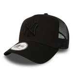 NEW ERA MENS BASEBALL CAP.NEW YORK YANKEES MLB BLACK A FRAME MESH TRUCKER HAT 74