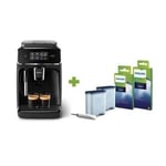 Machine expresso broyeur automatique - PHILIPS - EP2225/10 - 1500 W - 275 g de grains - Noir mat + Kit d'entretien AquaClean