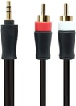 Prise De 3,5 Mm Vers Câble Audio 2rca. Hifi 3,5 Mm 1 Vers 2 Rca Mâle Vers Mâle Audio Connecteur Plaqué Or 1,5 M Câble Audio Blindé.