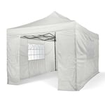 All Seasons Gazebos - Tonnelle Pop-Up 3X4.5m Entièrement Imperméable Avec 4 Parois Latérales - Blanc