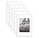 Americanflat Galleria Collection Lot de 5 cadres photo de 20,3 x 30,5 cm avec passe-partout ou cadre de 20,3 x 30,5 cm sans passe-partout – Collection Galleria – Cadre mural pour décoration murale,