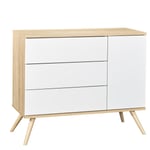 Sauthon Commode porte + 3 tiroirs Seventies BLANC