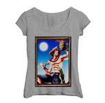 T-Shirt Femme Col Echancré One Piece Manga Portgas D Ace Japon Anime