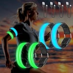 4-pack USB-uppladdningsbara LED-armband, reflekterande LED-löpararmband, justerbart blinkande armband, säkerhets-LED-armband för arm/handled/fotled