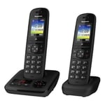 Panasonic KX-TGH722EB Black Cordless Home Twin Telephone Answer Machine 