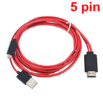 1.8m Mhl Micro Usb To Hdmi Cable Adapter 1080p Hd Tv 5 Pin