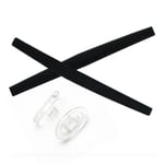 Black Ear Socks & Clear Nose Pieces Pad Replacement Kit For-Oakley Whisker