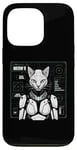 Coque pour iPhone 13 Pro Robot chat Android Cyborg Futuriste Chaton félin