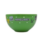 HOX Minecraft Green Ceramic Soup & Cereal Bowl Deep Bowls for Breakfast Bowls for Oatmeal, Ice Cream, Noodles & Salad Gift for Minecraft Fan & Collector Officially Licensed Merchandise