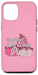 Coque pour iPhone 15 Festive Pink Pumpkin Support de sensibilisation au cancer du sein