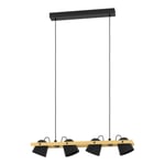 EGLO - Hornwood-Z long table pendant natural and black L78 - RGB + TW - Zigbee, Bluetooth