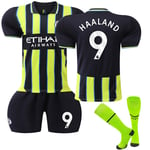 Manchester City fotbollströja barn nr 9 Haaland tröja vuxna 24-25 Away 24-25 Away