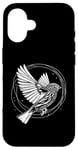 Coque pour iPhone 16 Line Art Oiseau et Ornithologue Pin Siskin