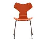 Fritz Hansen - 3130 Grand Prix, Lackad, Paradise Orange, Underrede Brown Bronze - Spisestoler - Arne Jacobsen - Oransje - Metall/Tre