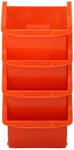 Black+Decker Lot de 4 boîtes de rangement empilables - Idéal pour les outils, le maquillage et l'organisation de bureau - 15 x 24 cm - Plastique - Orange