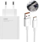 33w Chargeur Xiaomi Charge Rapide Et Câble 2m Pour Xiaomi Redmi Note 13/12/11/11s/9/10/11 Pro/12 Pro/13 Pro,Xiaomi 10t/11 Lite/10/10 Lite/10t Lite/11,Poco X6/X3/F3/X5/M5/F2 Pro.[F1276]