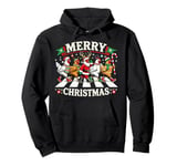 Merry Christmas Santa Chickens Lover Funny Farm Animals Xmas Pullover Hoodie