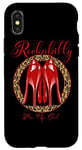 Coque pour iPhone X/XS Rockabilly Style Pin-Up Girl Escarpins à talons hauts Rouge Leoprint